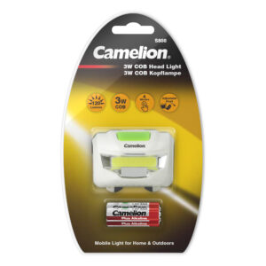 CAMELION S808-DB - 3 watin COB-otsalamppu / 4 toimintoa / 120 lumenia / sisältää 3 x AAA-alkaliparistoa