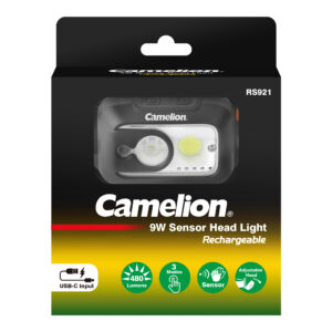 CAMELION RS921-CBH - 9 W:n sensori-otsalamppu, ladattava