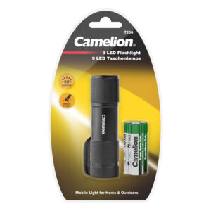 CAMELION T266-DB-BLK – 9-LED-taskulamppu, musta