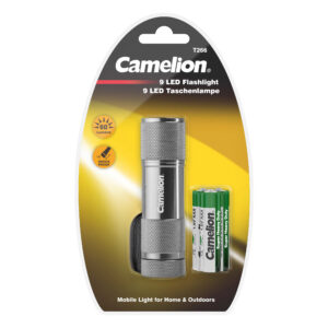 CAMELION T266-DB-SLV – 9 LED-taskulamppu, hopea